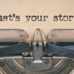 Text written with a vintage typewriter - What's your story Text written with a vintage typewriter - What's your story
